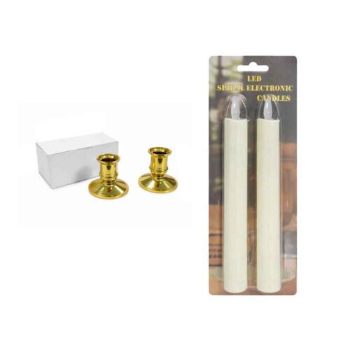 Σετ 2 Κεριών LED Ηλεκτρονικών Σπιράλ 19cm - LED Spiral Electronic Candles Set