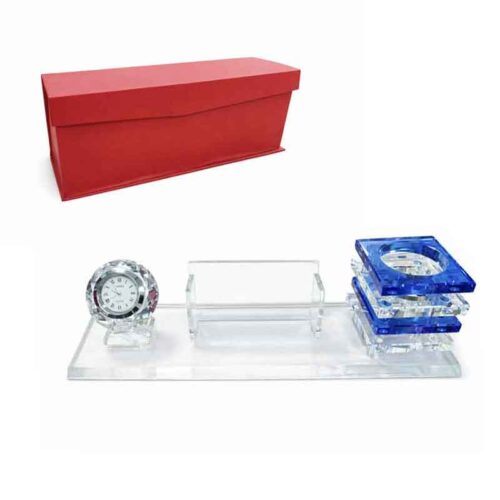 Σετ Γραφείου με Ρολόι και Θήκη Καρτών – Office Desk Set with Clock and Card Holder