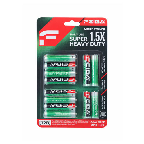 Μπαταρίες ΑΑΑ Super Heavy Duty 12 Τεμαχίων – AAA Super Heavy Duty Batteries