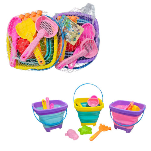 Παιδικό Σετ Παραλίας με Πτυσσόμενο Κουβαδάκι και Αξεσουάρ - Kids Beach Set with Collapsible Bucket and Accessories
