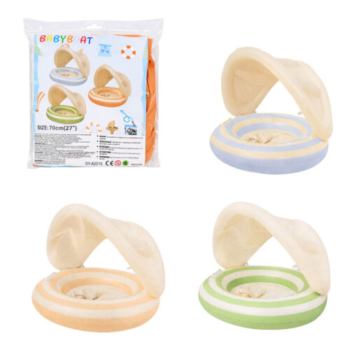 Παιδικό Φουσκωτό Σωσίβιο με Σκίαστρο 70cm - Baby Inflatable Swim Ring