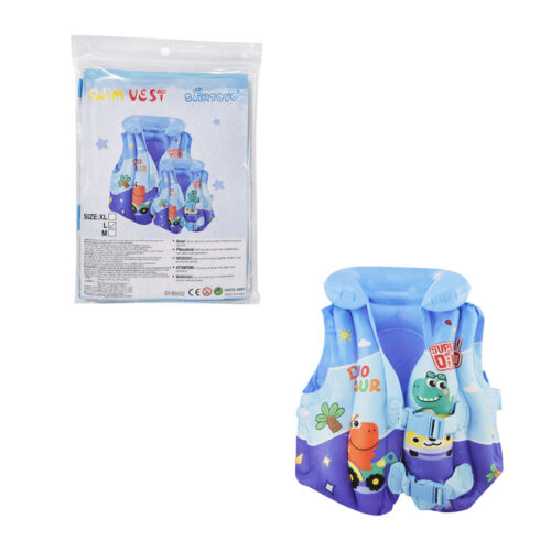 Φουσκωτό Παιδικό Γιλέκο Θαλάσσης με Σχέδιο Δεινόσαυρο Large - Inflatable Kids Swim Vest with Dinosaur