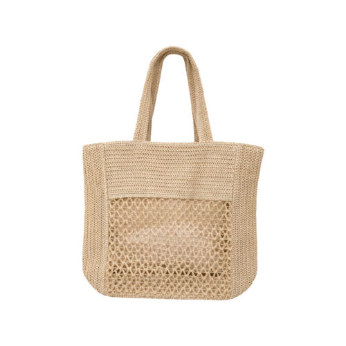 Ψάθινη Πλεκτή Τσάντα Θαλάσσης - Straw Woven Beach Tote Bag