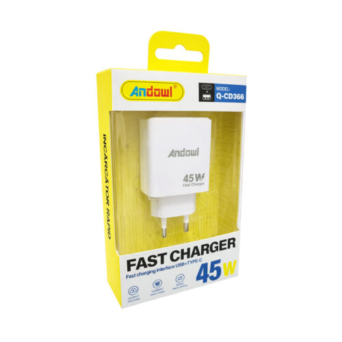 Andowl Φορτιστής 45W USB και Type-C Q-CD366 - Fast Charger