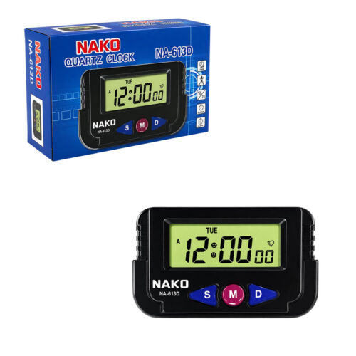 NAKO Ψηφιακό Ρολόι Ξυπνητήρι με Οθόνη LCD και Ένδειξη Ημέρας -  Digital Alarm Clock with LCD Display and Day Indicator