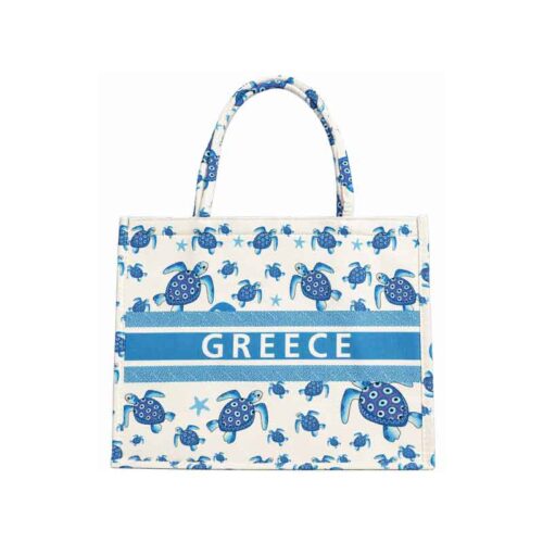Τσάντα Θαλάσσης Greece με Σχέδιο Θαλάσσιες Χελώνες - Greece Beach Bag with Sea Turtle Design
