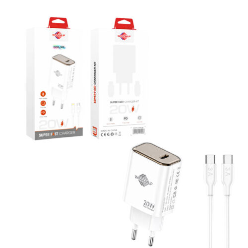 Wisdomup Φορτιστής Κινητού Type-C σε Type-C 20W OCD-30T - Fast Charger with Type-C to Type-C Cable