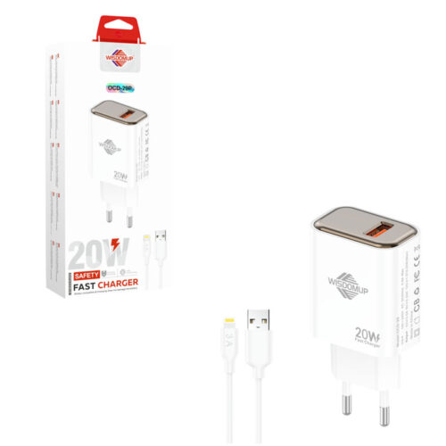 Wisdomup Φορτιστής Ταχείας Φόρτισης 20W USB με Καλώδιο USB σε Lightning OCD-29P - Fast Charger with USB to Lightning Cable
