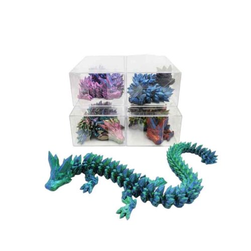 3D Εκτυπωμένο Ευλύγιστο Δρακάκι Πολύχρωμο Anti Stress - 3D Printed Flexible Dragon Fidget Toy