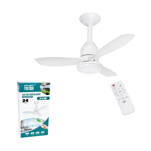 Φωτιστικό Οροφής LED με Ανεμιστήρα 24W και Τηλεχειριστήριο - LED Ceiling Fan Light 24W with Remote Control