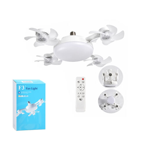 Φωτιστικό Οροφής LED με Ανεμιστήρα και Τηλεχειριστήριο E27 - LED Ceiling Fan Light with Remote Control E27
