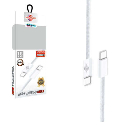 Wisdomup Καλώδιο Φόρτισης και Δεδομένων USB-C σε USB-C 60W SJX-42CC - USB-C to USB-C Fast Charging Data Cable