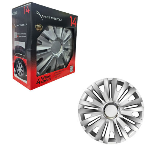 Versaco Σετ Τάσια Αυτοκινήτου 4τμχ 14" Ασημί - Wheel Covers