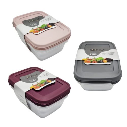 Sidirela Δοχείο Φαγητού Πλαστικό Cook & Keep 1.2L 3τμχ - Food save