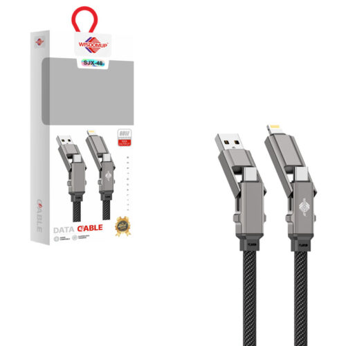 Wisdomup Καλώδιο Φόρτισης και Δεδομένων USB σε Lightning με Μεταλλικά Βύσματα 60W SJX-48 - USB to Lightning Fast Charging Data Cable 60W with Metal Connectors