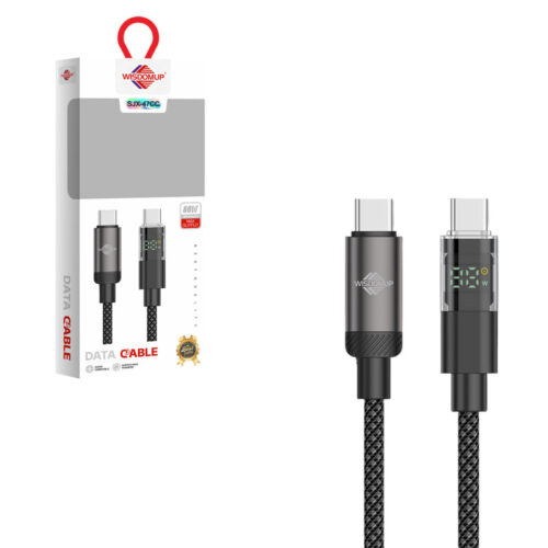 Wisdomup Καλώδιο Φόρτισης και Δεδομένων USB-C σε USB-C με Ένδειξη Ισχύος 60W SJX-47CC - USB-C to USB-C Fast Charging Data Cable with Power Display