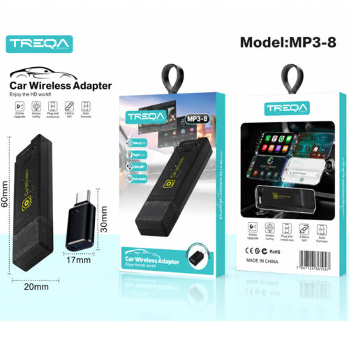 Treqa Ασύρματος Αντάπτορας CarPlay και Android Auto για Αυτοκίνητο MP3-8 - Wireless CarPlay and Android Auto Adapter for Car